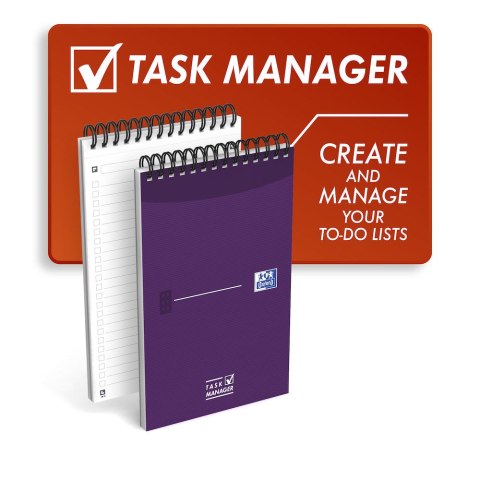 Blok notatnikowy OXFORD TASK MANAGER A5, 70kartek, spirala u góry, 400055727 (X) Oxford Blok notatnikowy OXFORD TASK MANAGER A5, 70kartek, spirala u góry, 400055727 (X) Oxford