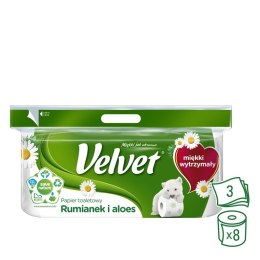 Papier toaletowy Velvet Ecoroll rumianek & aloes 8 rolek Velvet