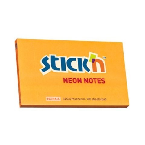 Bloczek STICKN 127x76mm pomarańczowy neonowy 100k 21168 STICKN StickN Bloczek STICKN 127x76mm pomarańczowy neonowy 100k 21168 STICKN StickN