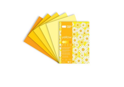 Blok Deco Yellow A4, 170g, 20 ark, 5 kol. tonacja żółta, Happy Color HA 3717 2030-012 Happy Color Blok Deco Yellow A4, 170g, 20 ark, 5 kol. tonacja żółta, Happy Color HA 3717 2030-012 Happy Color
