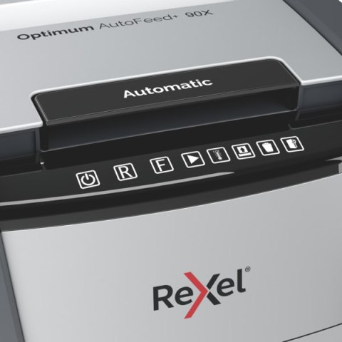 Niszczarka Rexel Optimum AutoFeed+ 90X, (P-4), 90 kartek, 34 l kosz, 2020090XEU Rexel Niszczarka Rexel Optimum AutoFeed+ 90X, (P-4), 90 kartek, 34 l kosz, 2020090XEU Rexel