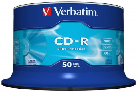 Płyta CD-R VERBATIM CAKE (50) Extra Protection 700MB x52 43351 Verbatim Płyta CD-R VERBATIM CAKE (50) Extra Protection 700MB x52 43351 Verbatim