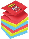 Bloczek samoprzylepny POST-IT Super sticky Z-Notes (R330-6SS-JP), 76x76mm, 6x90 kart., paleta Bora Bora Post-It 3M