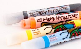 Farby witrażowe GLASS PAINT - 9 kolorów + konturówka + folie mix TO-750 Toma Toma