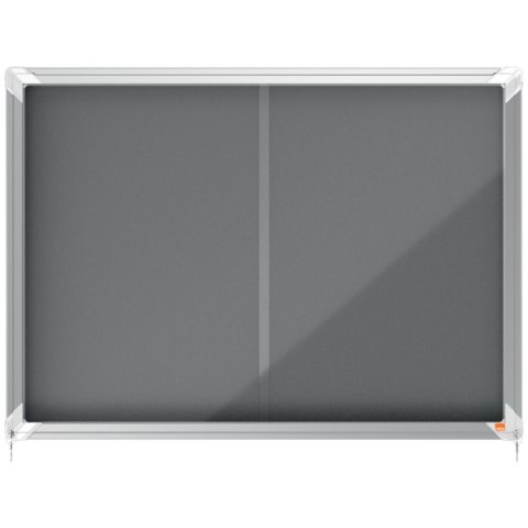 Gablota filcowa Nobo Premium Plus 8xA4, szara (drzwiczki przesówne) 1915336 Nobo Gablota filcowa Nobo Premium Plus 8xA4, szara (drzwiczki przesówne) 1915336 Nobo