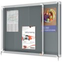 Gablota filcowa Nobo Premium Plus 8xA4, szara (drzwiczki przesówne) 1915336 Nobo