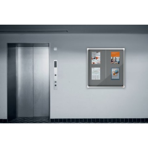 Gablota filcowa Nobo Premium Plus 8xA4, szara (drzwiczki przesówne) 1915336 Nobo Gablota filcowa Nobo Premium Plus 8xA4, szara (drzwiczki przesówne) 1915336 Nobo