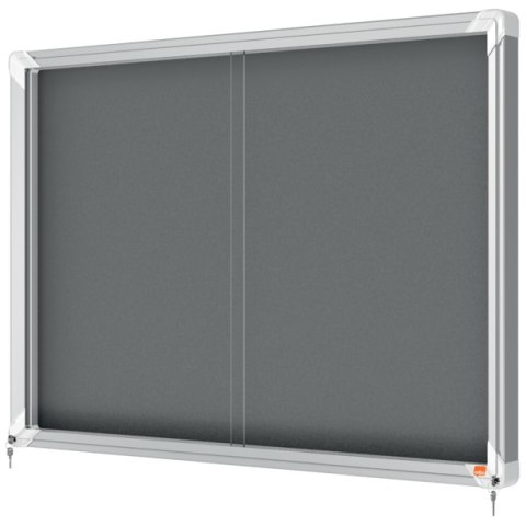Gablota filcowa Nobo Premium Plus 8xA4, szara (drzwiczki przesówne) 1915336 Nobo Gablota filcowa Nobo Premium Plus 8xA4, szara (drzwiczki przesówne) 1915336 Nobo