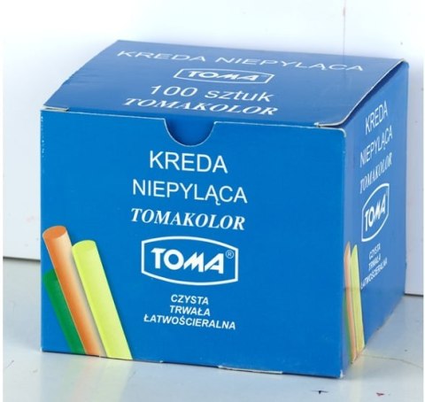 Kreda szkolna niepyląca kolorowa - opakowanie 100 pałeczek mix TO-80201 Toma Toma Kreda szkolna niepyląca kolorowa - opakowanie 100 pałeczek mix TO-80201 Toma Toma