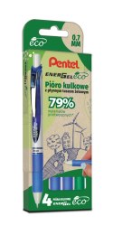 Pióro kulkowe ENERGEL ECO (kpl.4szt - zielony, 3x niebieski) BL77E-ST4DCCCPL PENTEL Pentel