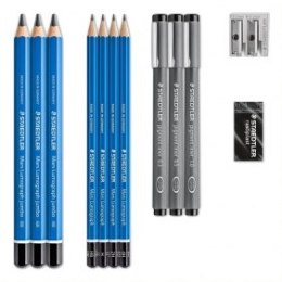 Zestaw Design Journey: 7 x ołówek Lumograph, 3 x pisak 308, temperówka, gumka, Staedtler S 61 100 Staedtler