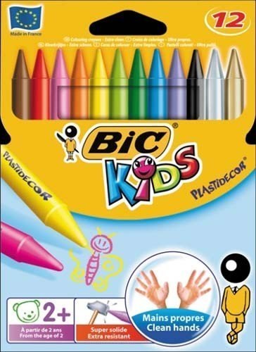 Kredki świecowe BIC Kids Plastidecor 12 kolorów, 945764 Bic Kredki świecowe BIC Kids Plastidecor 12 kolorów, 945764 Bic