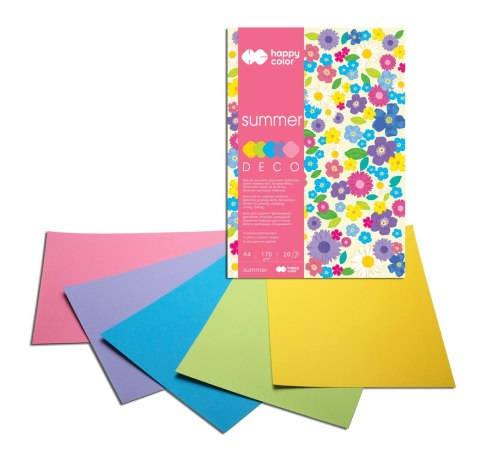 Blok Deco Summer A4, 170g, 20 ark, 5 kol., Happy Color HA 3817 2030-120 Happy Color Blok Deco Summer A4, 170g, 20 ark, 5 kol., Happy Color HA 3817 2030-120 Happy Color