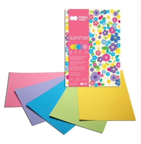 Blok Deco Summer A4, 170g, 20 ark, 5 kol., Happy Color HA 3817 2030-120 Happy Color Blok Deco Summer A4, 170g, 20 ark, 5 kol., Happy Color HA 3817 2030-120 Happy Color