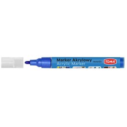 Marker akrylowy, fibrowa końcówka okrągła 2-5mm, niebieski jasny metalic TO-402 Toma Toma