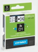 Taśma DYMO D1 - 12 mm x 7 m, czarny / biały S0720530 do drukarek etykiet Dymo