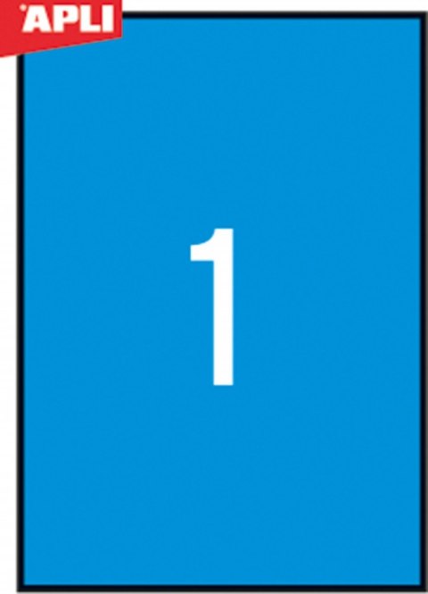 Etykiety 01600 210*297 niebie skie (20ark.) APLI Apli