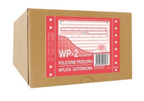 449-5K Polecenie przelewu, bank, wpłata gotówkowa, WP-2 (2-odc), A6, 2000kpl. Michalczyk i Prokop (karton) Michalczyk i Prokop