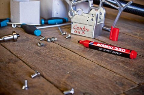 Markery EDDING permanentne 4 kol. ścięta końcówka 1-5mm 330/4s ed Edding