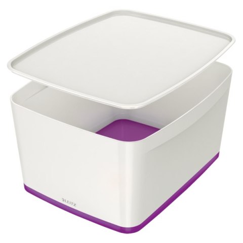Pojemnik MyBox duży z pokrywką, biało-fioletowy 52161062 Leitz Pojemnik MyBox duży z pokrywką, biało-fioletowy 52161062 Leitz