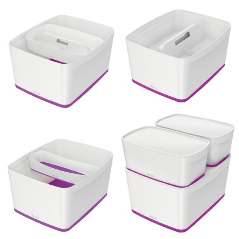Pojemnik MyBox duży z pokrywką, biało-fioletowy 52161062 Leitz Pojemnik MyBox duży z pokrywką, biało-fioletowy 52161062 Leitz