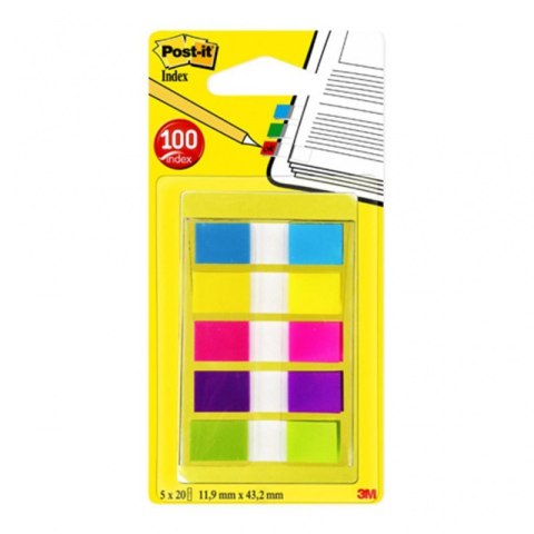 Zakładki indeksujące POST-IT_ (683-5CB), PP, 12x43mm, 5x20 kart., mix kolorów Post-It 3M Zakładki indeksujące POST-IT_ (683-5CB), PP, 12x43mm, 5x20 kart., mix kolorów Post-It 3M