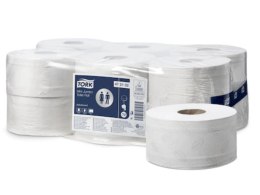 Papier toaletowy Tork PREMIUM mini jumbo, 2 warstwy, kolor biały, makulatura, 180m, (12) system T2 advanced 472102 Tork