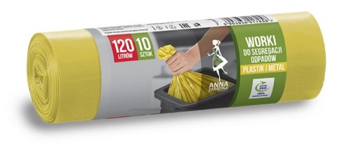 Worki do segregacji plastik żółte LDPE 120l (10 szt.) ANNA ZARADNA 7058 Stella Worki do segregacji plastik żółte LDPE 120l (10 szt.) ANNA ZARADNA 7058 Stella