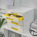 Pojemnik z 4 szufladami Leitz WOW, biały/żółty 52132016 Leitz