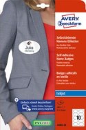 Samoprzylepne identyfikatory A4, 20 ark., owalne 85 _ 50 mm, białe, folia, usuwalne, J4882_20, Avery Zweckform Avery Zweckform