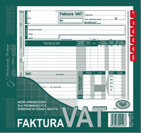 122-2E Faktura VAT brut.2/3 A4 (uproszcz.)MICHALCZYK i PROKOP Michalczyk i Prokop 122-2E Faktura VAT brut.2/3 A4 (uproszcz.)MICHALCZYK i PROKOP Michalczyk i Prokop
