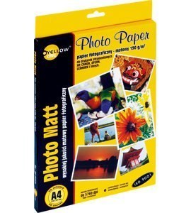 Papier fotograficzny matowy 4M190, 190 g/m, A4 50 arkuszy YELLOW ONE 150-1180 Yellow One Papier fotograficzny matowy 4M190, 190 g/m, A4 50 arkuszy YELLOW ONE 150-1180 Yellow One