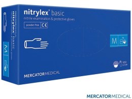 Rękawice nitrylowe bezpudrowe diagnostyczne MERCATOR, nitrylex basic, (100 szt.), rozmiar XL, niebieskie Nitrylex