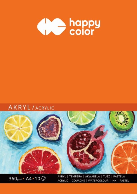 Blok do akrylu, Art., A4, 10 ark, 360g, Happy Color HA 7836 2030-A10 Happy Color Blok do akrylu, Art., A4, 10 ark, 360g, Happy Color HA 7836 2030-A10 Happy Color