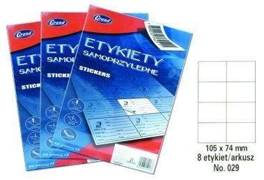 Etykiety samoprzylepne A4 No. 029 105x74 mm GRAND 150-1056 Grand