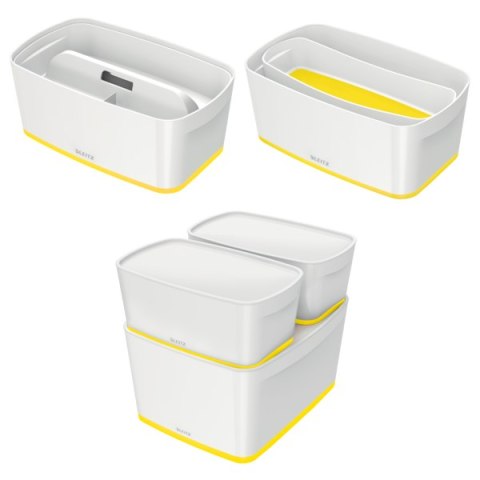 Pojemnik MyBox mały z pokrywką, biało-żółty 52291016 LEITZ Leitz Pojemnik MyBox mały z pokrywką, biało-żółty 52291016 LEITZ Leitz