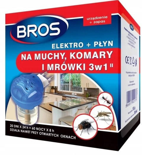 BROS elektryczny + płyn na komary, muchy i mrówki Bros BROS elektryczny + płyn na komary, muchy i mrówki Bros