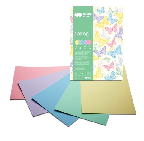 Blok Deco Spring A4, 170g, 20 ark, 5 kol., Happy Color HA 3817 2030-110 Happy Color Blok Deco Spring A4, 170g, 20 ark, 5 kol., Happy Color HA 3817 2030-110 Happy Color