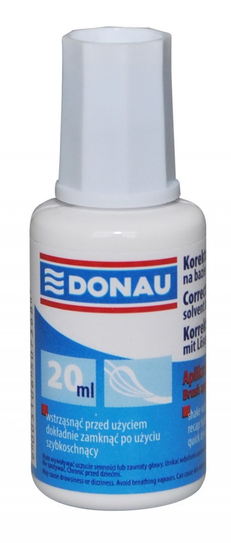 Korektor w płynie z pędzelkiem 20ml DONAU 7615001-99 Donau Korektor w płynie z pędzelkiem 20ml DONAU 7615001-99 Donau