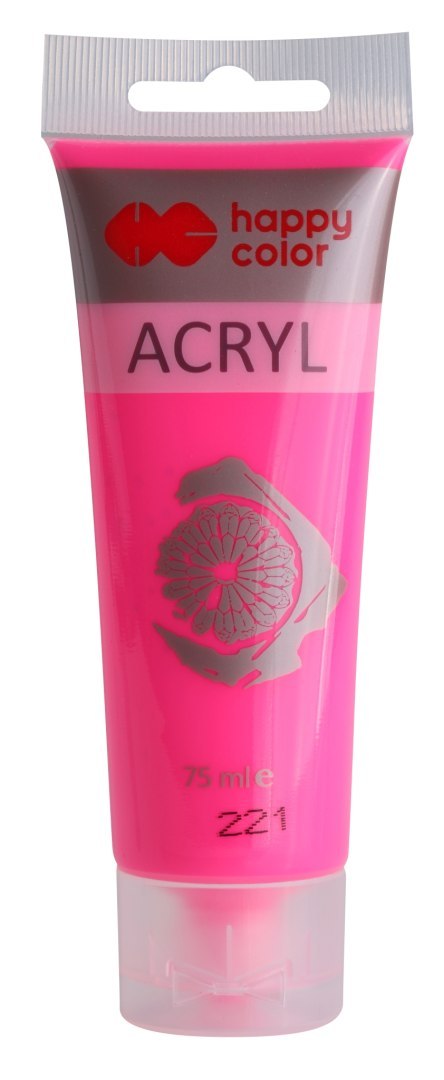Farba akrylowa 75ml, różowy fluo, Happy Color HA 7370 0075-221 Happy Color Farba akrylowa 75ml, różowy fluo, Happy Color HA 7370 0075-221 Happy Color