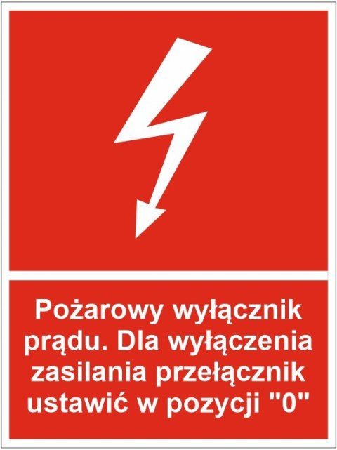 Naklejka Przeciwpożarowy wyłącznik prądu Reis Naklejka Przeciwpożarowy wyłącznik prądu Reis