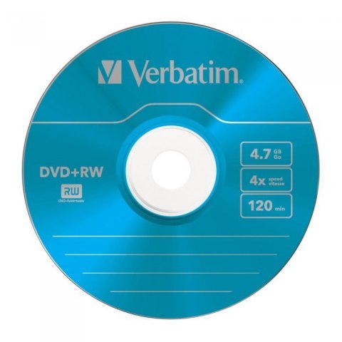 Płyta DVD+RW VERBATIM SLIM Color 4.7GB x4 (5szt.) 43297 Verbatim Płyta DVD+RW VERBATIM SLIM Color 4.7GB x4 (5szt.) 43297 Verbatim