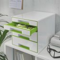Pojemnik z 4 szufladami Leitz WOW, biały / zielony 52132054 Leitz