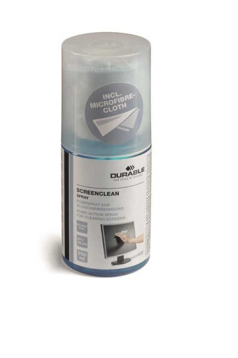Zestaw do czyszczenia ekranów DURABLE (582300) płyn 200ml+ścierka fluid Durable Zestaw do czyszczenia ekranów DURABLE (582300) płyn 200ml+ścierka fluid Durable