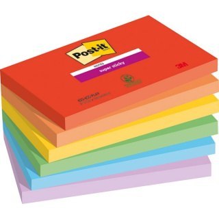 Bloczek samoprzylepny POST-IT Super Sticky PLAYFUL (655-6SS-PLAY), 127x76mm, 6x90 kart., Post-It 3M Bloczek samoprzylepny POST-IT Super Sticky PLAYFUL (655-6SS-PLAY), 127x76mm, 6x90 kart., Post-It 3M
