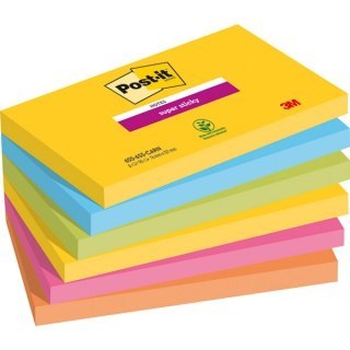 Bloczek samoprzylepny POST-IT Super sticky, 127x76mm, 6x90 kart., CARNIVAL Post-It 3M Bloczek samoprzylepny POST-IT Super sticky, 127x76mm, 6x90 kart., CARNIVAL Post-It 3M
