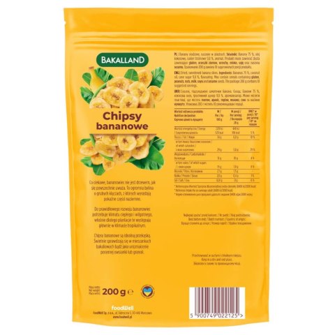 Chipsy bananowe 200g BAKALLAND Bakalland Chipsy bananowe 200g BAKALLAND Bakalland