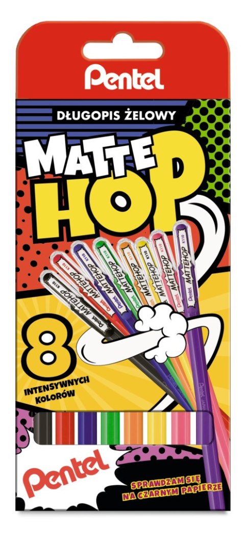 Długopis żelowy MATTEHOP 1mm kpl 8 szt K110V-ST8 Pentel Długopis żelowy MATTEHOP 1mm kpl 8 szt K110V-ST8 Pentel