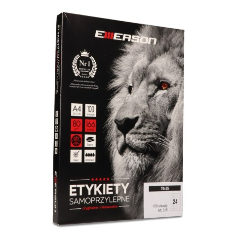 Etykiety A4 70x35mm (100) białe 018 EMERSON eta4070x035w Emerson Etykiety A4 70x35mm (100) białe 018 EMERSON eta4070x035w Emerson
