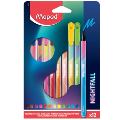 Pisaki Nightfall 12 kolorów, końcówka 0,8 mm 844400 Maped Maped Pisaki Nightfall 12 kolorów, końcówka 0,8 mm 844400 Maped Maped